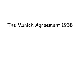 The Munich Agreement 1938