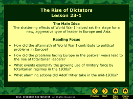 Lesson 23-1: The Rise of Dictators