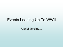 Events Leading Up To WWII