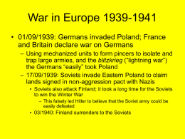 WWII in Europe and Pacific Theatre