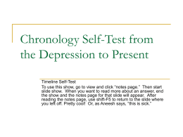 Chronology Self-Test from the Depression to Present