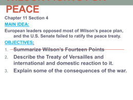 WILSON FIGHTS FOR PEACE