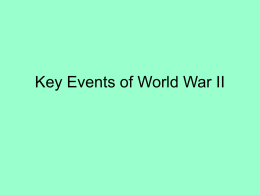 Key Events of World War II