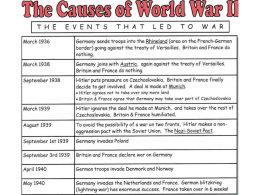 Causes of WWII - ECI Summer School 2014