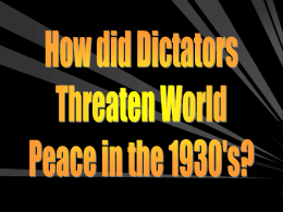WWII Causes and the Rise of Dictators