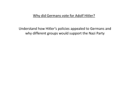 Why did Germans vote for Hitler – Double Lesson