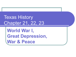 World War l, The Great Depression, War & Peace