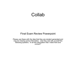 Final Exam Review Powerpoint- Collab