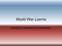 World War Looms