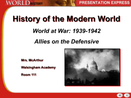 World at War- Defensive-Offensive Wk1 st. ed.