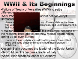 WWII and Its Beginnings