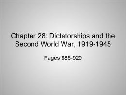 Chapter 28: Dictatorships and the Second World War