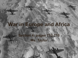 War in Europe and Africa