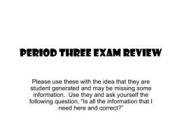 Final Exam Review Powerpoint- Period 3