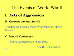 The Events of World War II