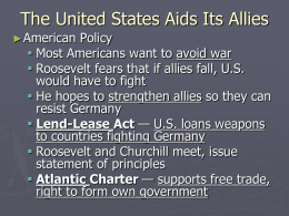 US loans weapons to countries fighting Germany