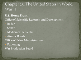 Chapter 25: The United States in World War II