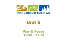 Unit 5 War & Peace 1900