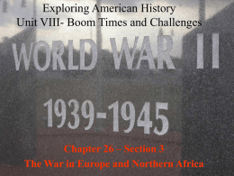 Section 3- War in Europe and North Africa - Waverly