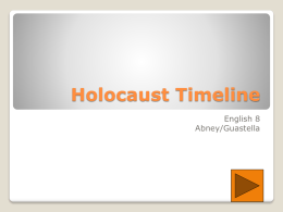 Holocaust Timeline and Terminology
