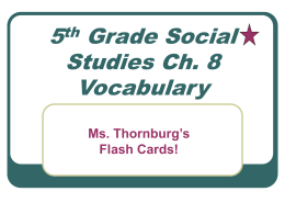 5th Grade Social Studies Ch. 8 Vocabulary