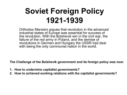 Soviet Foreign Policy 1921-1939