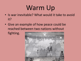 Contemporary - Lesson # 1 WWII