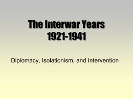The Interwar Years 1921-1941
