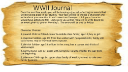 WWII Journal - Mr Richards 7th Grade World History