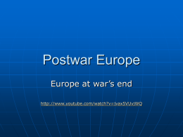 Europe at war`s end - Memorial University