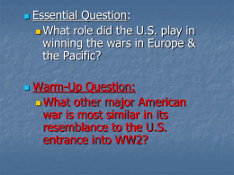 US Involvement in World War 2