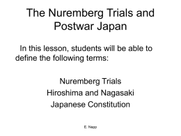 The Nuremberg Trials and Postwar Japan