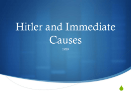 Hitler and Immediate Causes