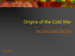 Origins of Cold WaR - George Washington High School