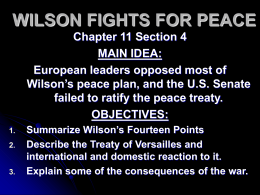 WILSON FIGHTS FOR PEACE