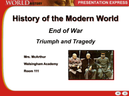 End of War-Triumph and Tragedy