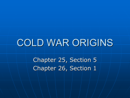 cold war origins - Loyola Blakefield