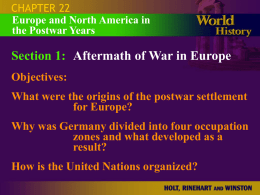 Aftermath of War in Europe