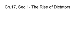 Ch.17, Sec.1- The Rise of Dictators