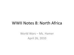 WWII Lecture 9: North Africa