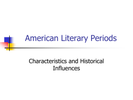 Synopsis of American Literary Periods