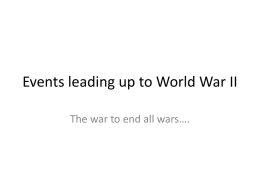 Events leading up to World War II