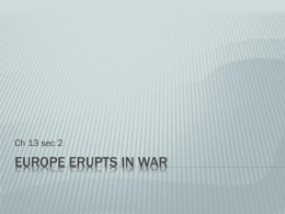 Europe Erupts in War