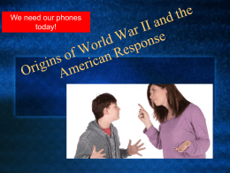 Origins of World War II and the American Response