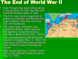 WWII Ends (World)