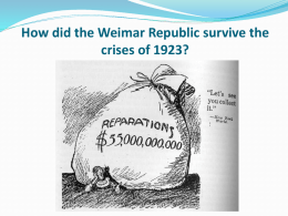 How did the Weimar Republic survive the crises of 1923?