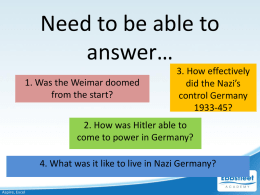 Nazi - Germany - Revision - Lecture
