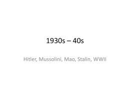 Rise of Hitler, Mussolini, Stalin, Mao