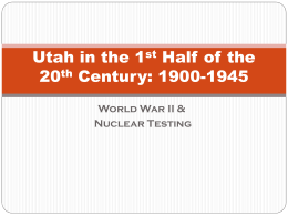 Utah in the 1st Half of the 20th Century: 1900-1945