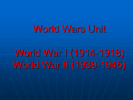 World History from World War I to World War II